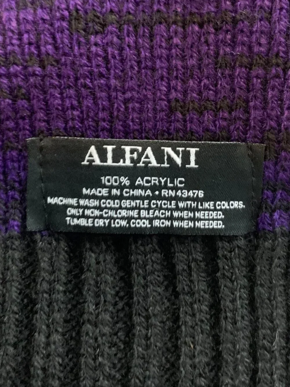 Alfani Men's 100% Acrylic Knit Space-Dyed Scarf, Plum Purple, One Size